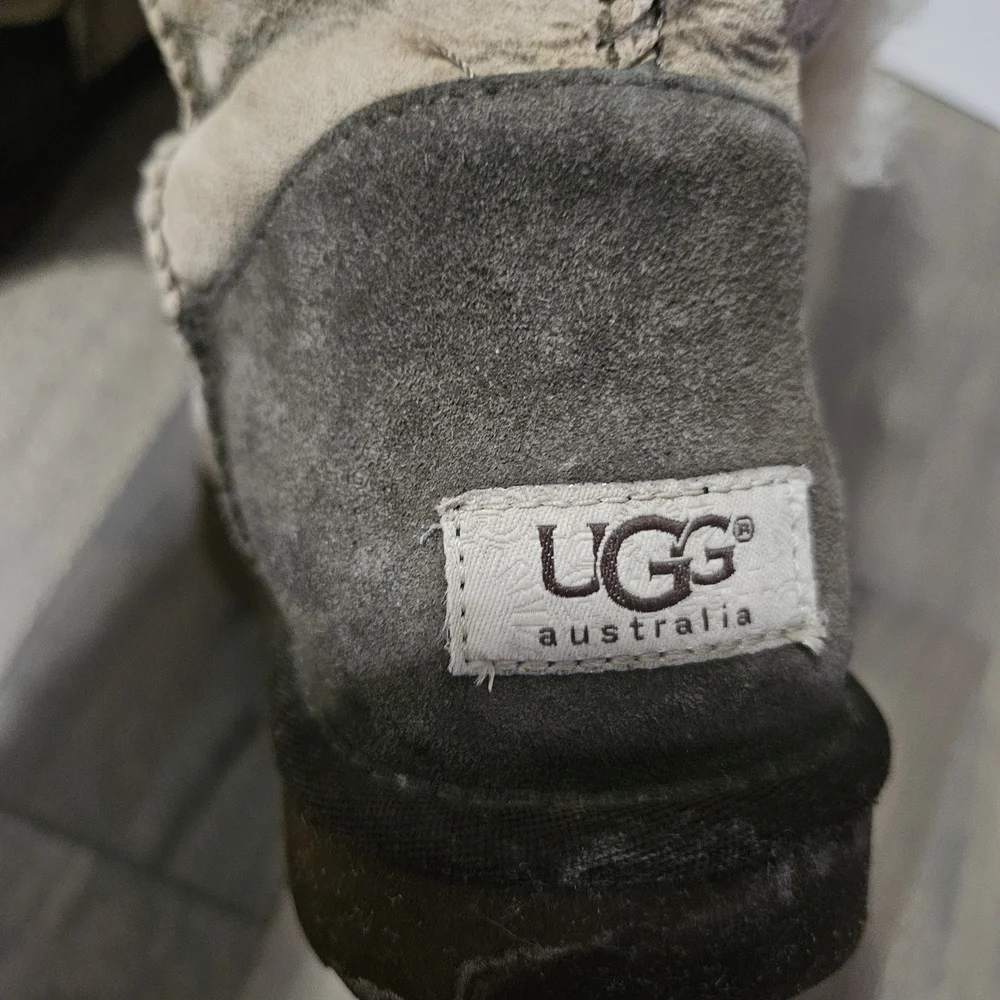 UGG Women's Buttoned Shearling Boots - Brown and Cream